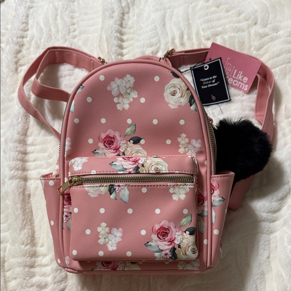 Chic Floral Backpack by Like Dreams - Pink